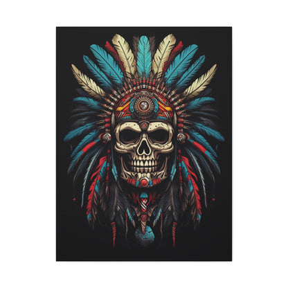 Bohemian Skull Canvas Art Print, Stretched Wall Decor, Unique Skull Artwork, Home Office Decoration, Ideal Gift for Art Lovers - VYBE Shop