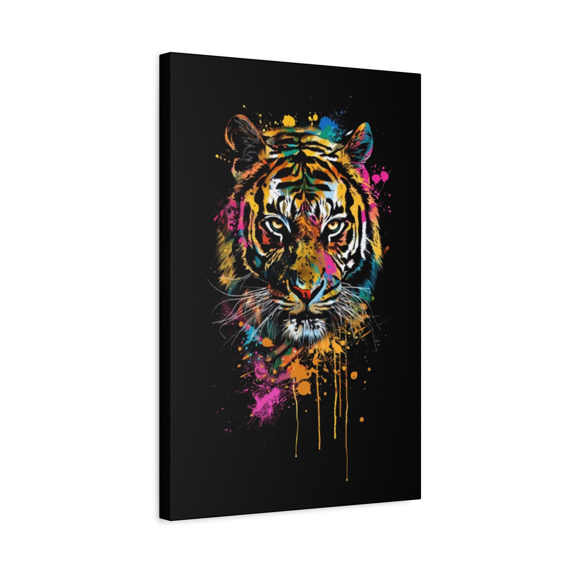 Neon Tiger Canvas Art, Colorful Wall Décor, Modern Home Decor, Wildlife Art, Gift for Animal Lovers - VYBE Shop