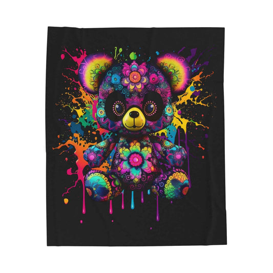 Colorful Bear Plush Blanket