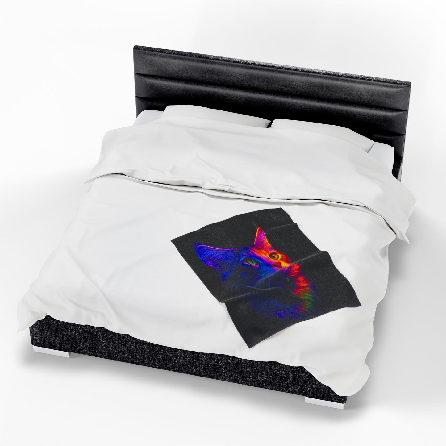 Neon Cat Velvet Blanket - VYBE Shop
