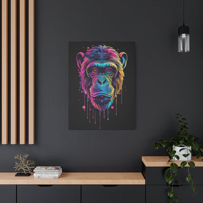 Colorful Monkey Canvas Art, Wall Decor, Animal Lover Gift, Gamer Room Design, Colorful Home Decoration - VYBE Shop