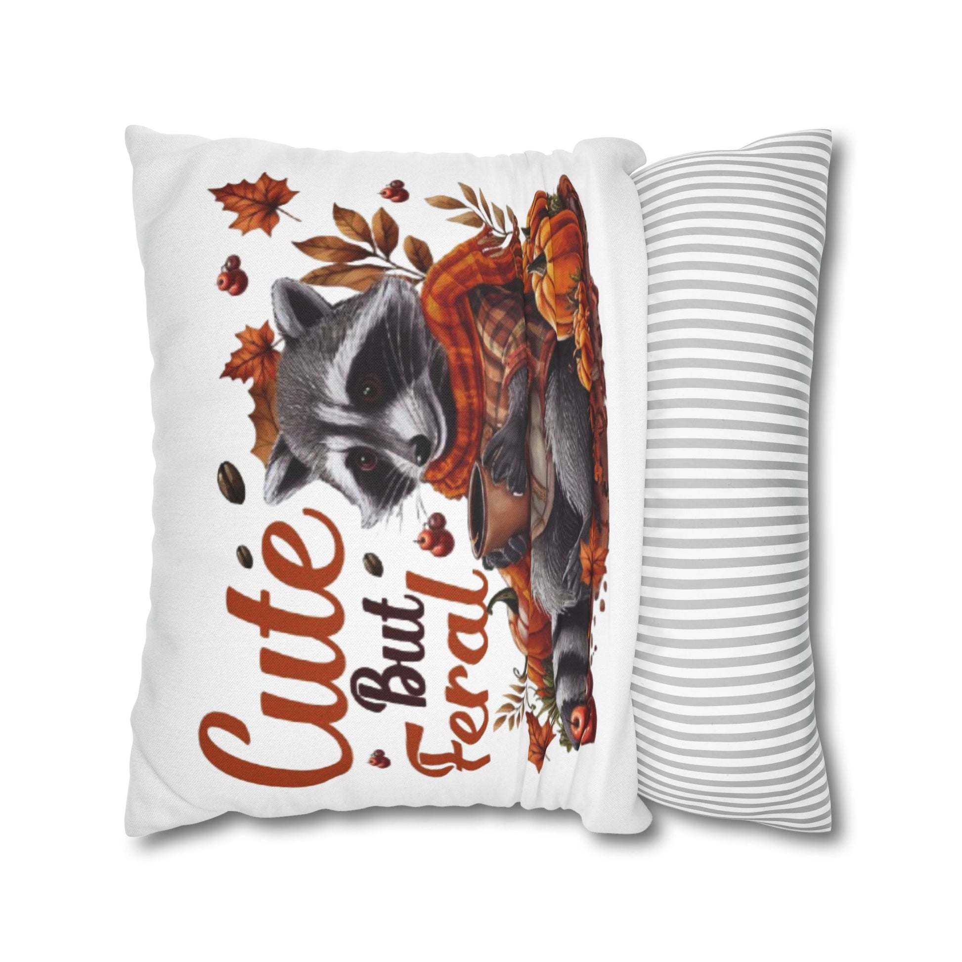 Cute Raccoon Pillowcase | Cozy Fall Decor for Animal Lovers, Autumn Home Accent Decorative Cushion Cover - VYBE Shop