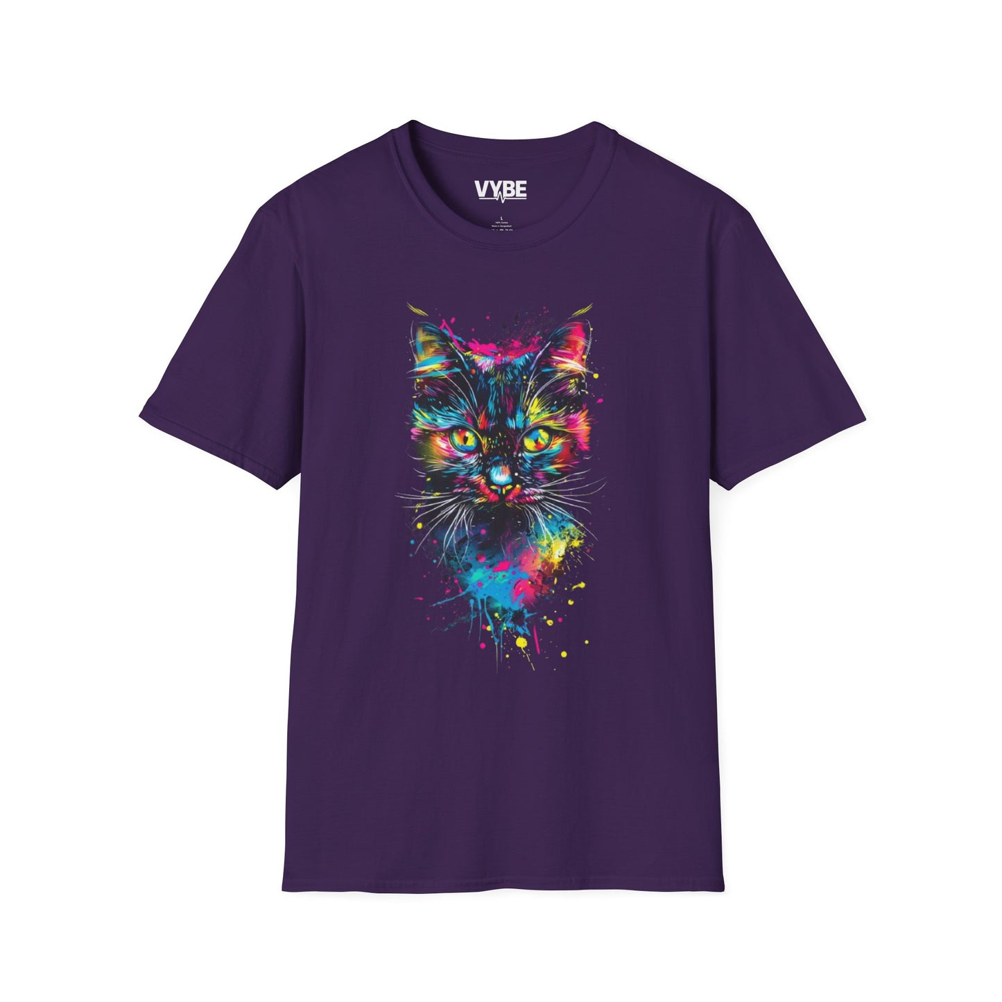 Vibrant Cat Graphic T-Shirt - VYBE Shop
