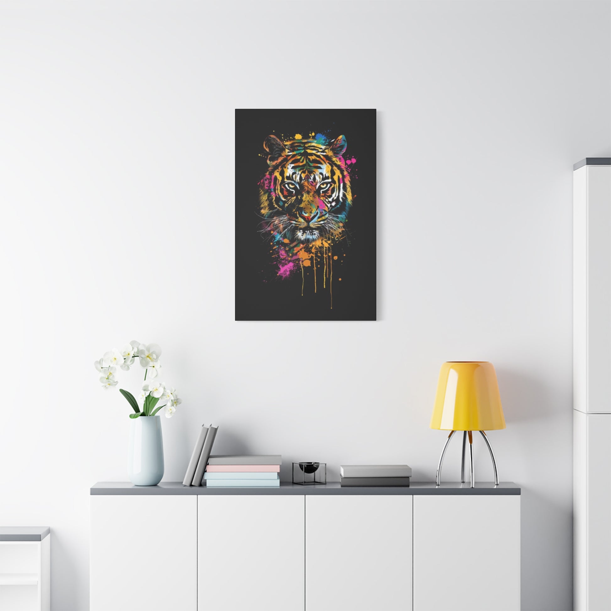 Neon Tiger Canvas Art, Colorful Wall Décor, Modern Home Decor, Wildlife Art, Gift for Animal Lovers - VYBE Shop
