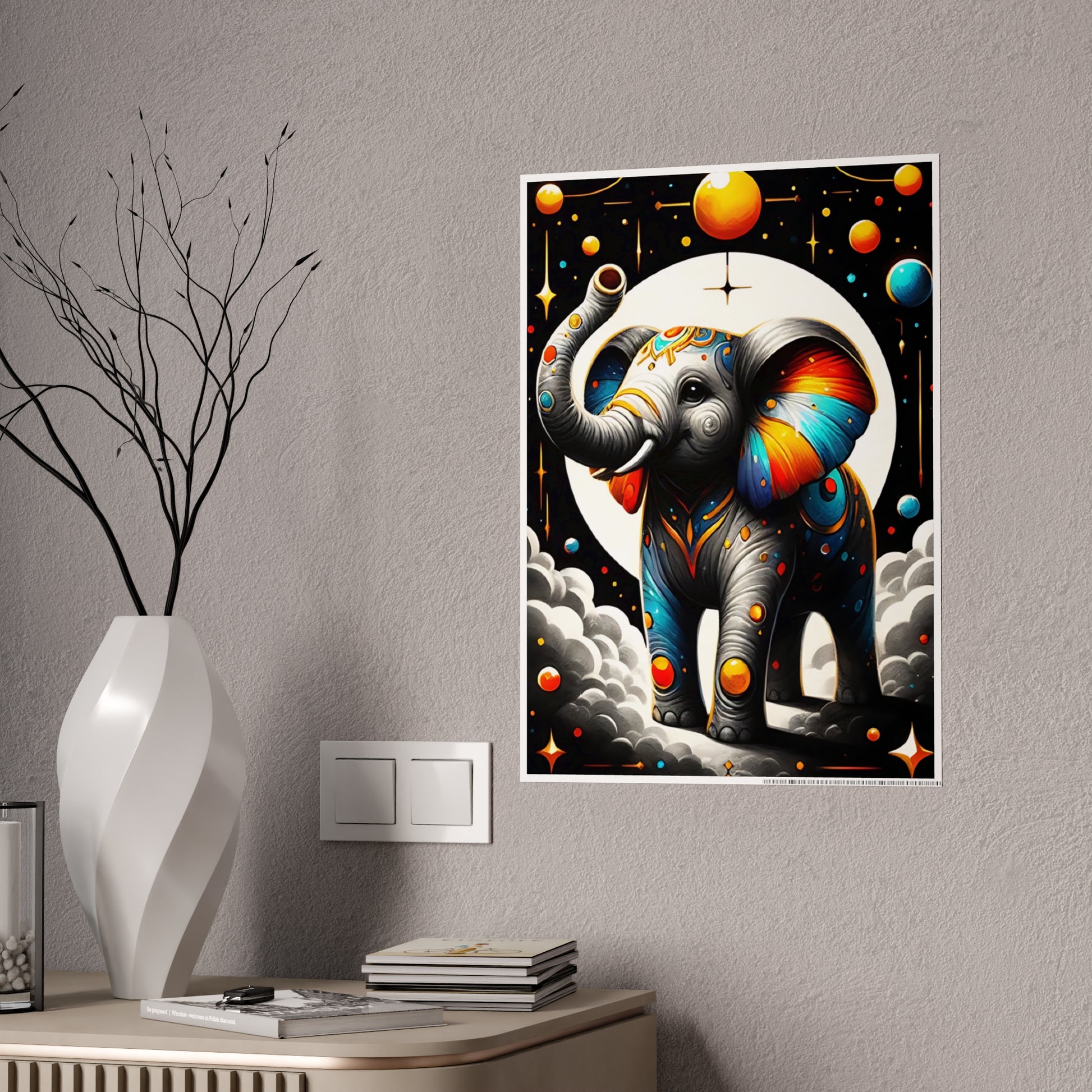 Colorful Elephant Art PosterUnique Gifts for Animal Lovers - VYBE Shop