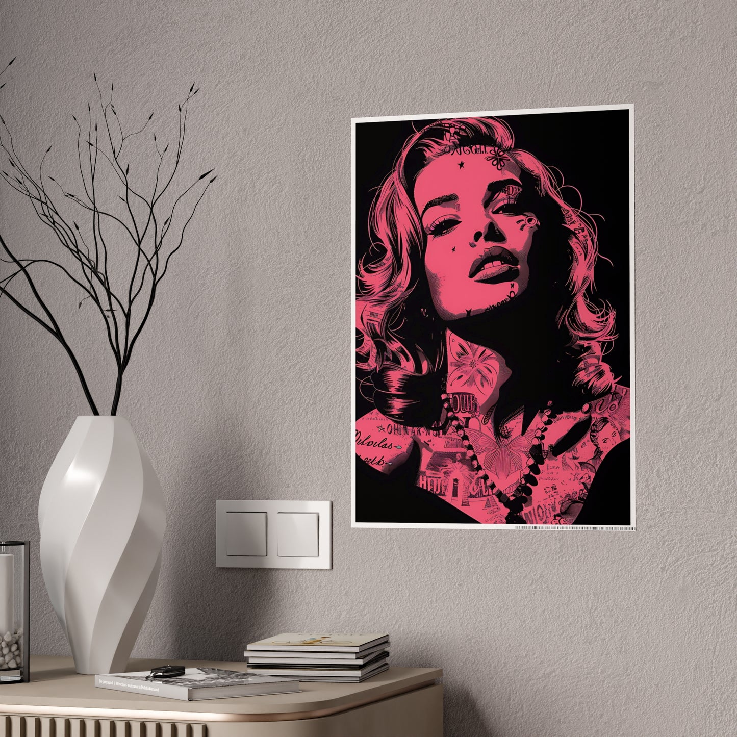 Lady in Red Poster - Elegant Wall Art for Vibrant Home Decor - VYBE Shop