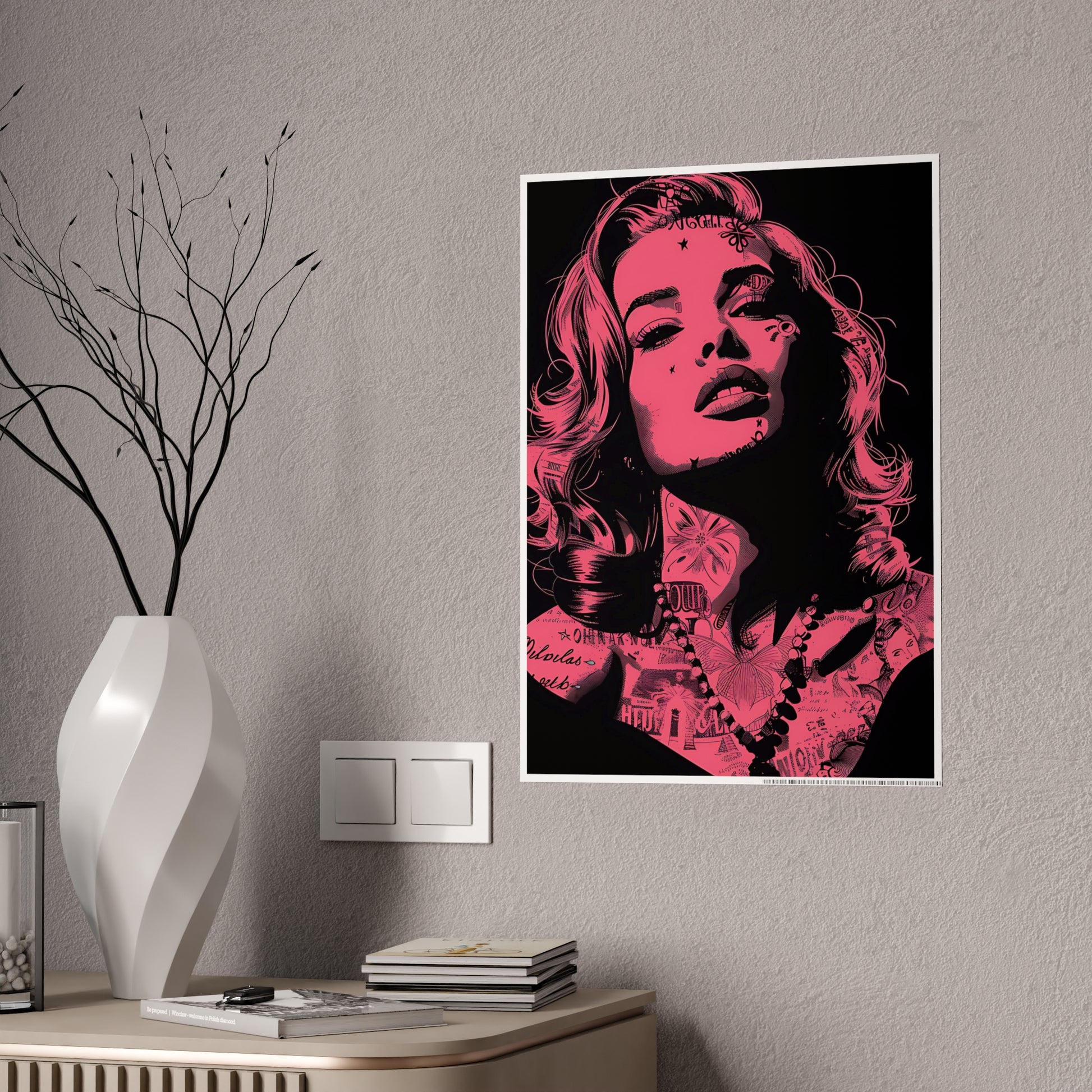 Lady in Red Poster - Elegant Wall Art for Vibrant Home Decor - VYBE Shop