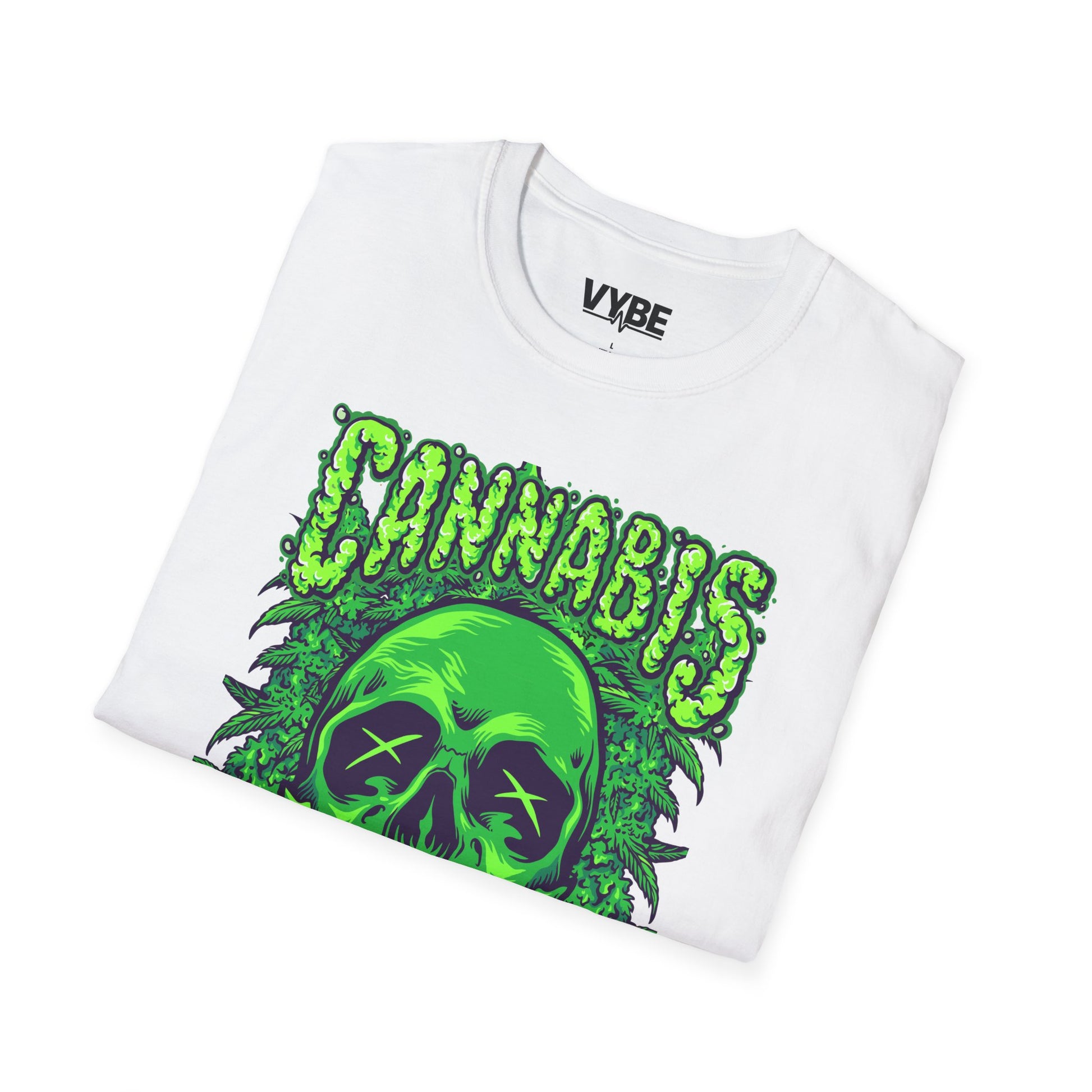 420- Cannabis Skull Graphic T-Shirt - VYBE Shop