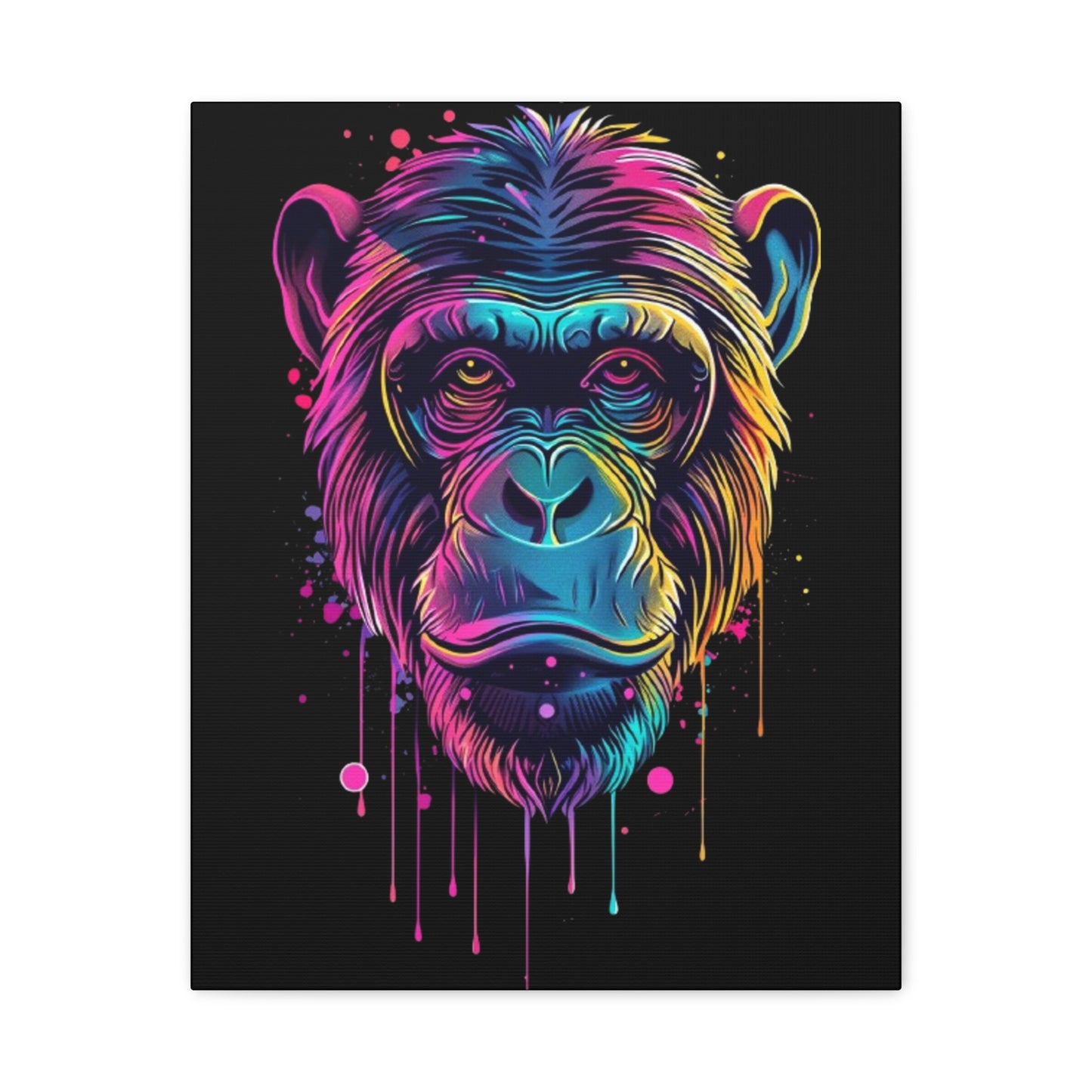 Colorful Monkey Canvas Art, Wall Decor, Animal Lover Gift, Gamer Room Design, Colorful Home Decoration - VYBE Shop