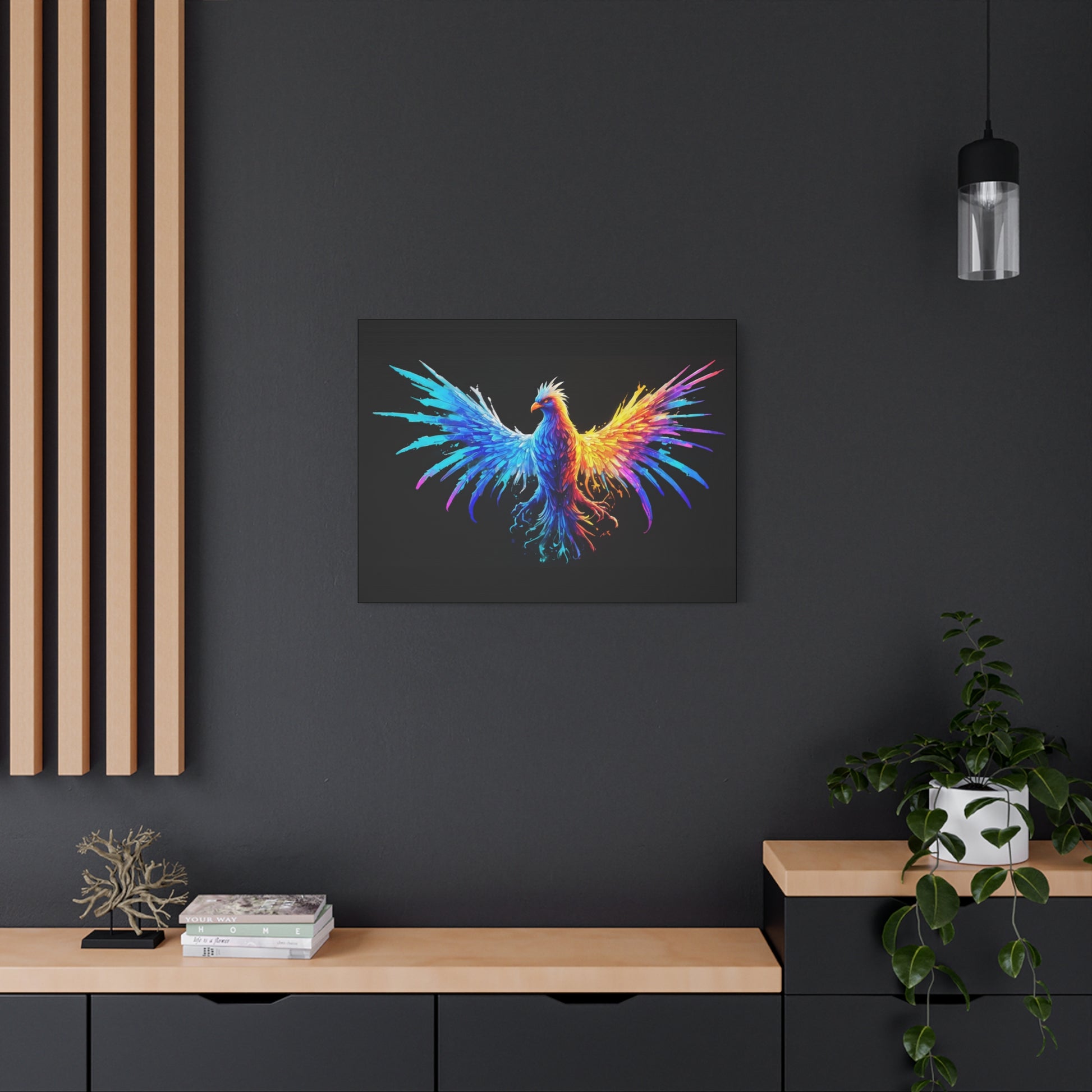 Neon Phoenix Canvas Wall Art | Colorful Home Decor, Inspirational Artwork, Gift for Art Lovers, Unique Wall Hanging - VYBE Shop