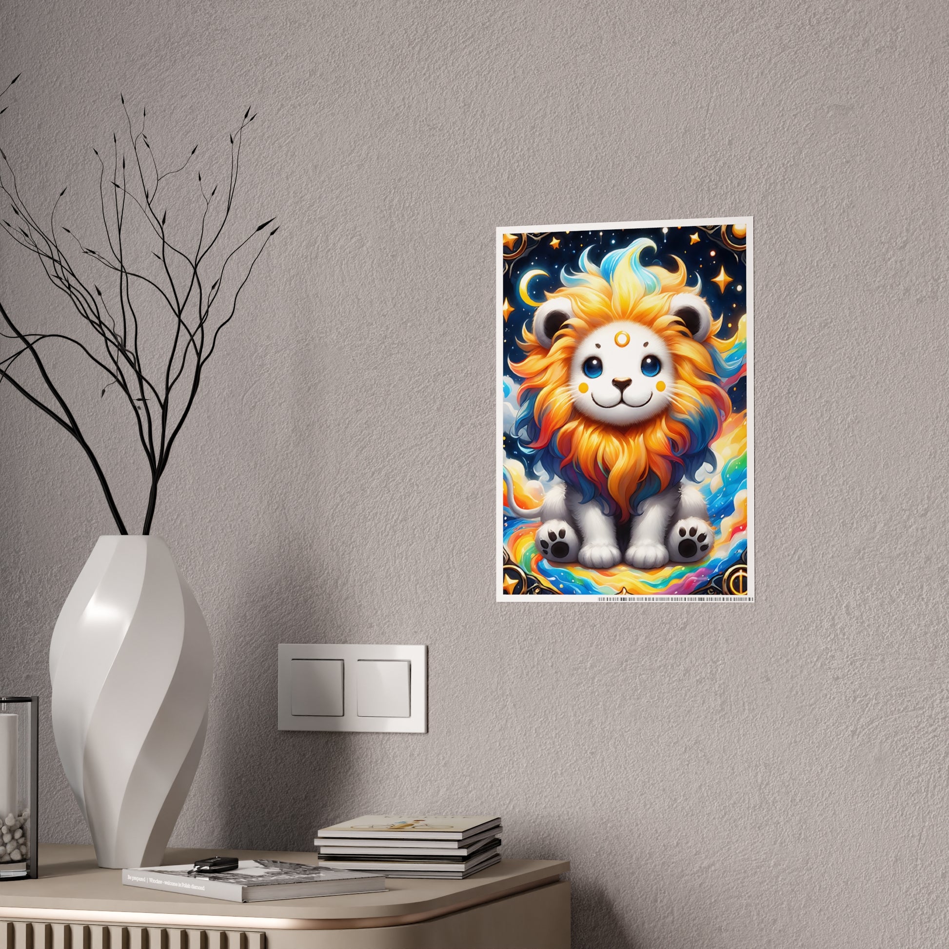 Cute Lion Wall Decor - Colorful Art Gloss Poster for Vibrant Home Decor - VYBE Shop