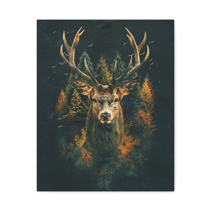 Majestic Stag Canvas Art Print, Nature Decor, Wildlife Wall Art, Rustic Home Decor, Gifts for Animal Lovers - VYBE Shop