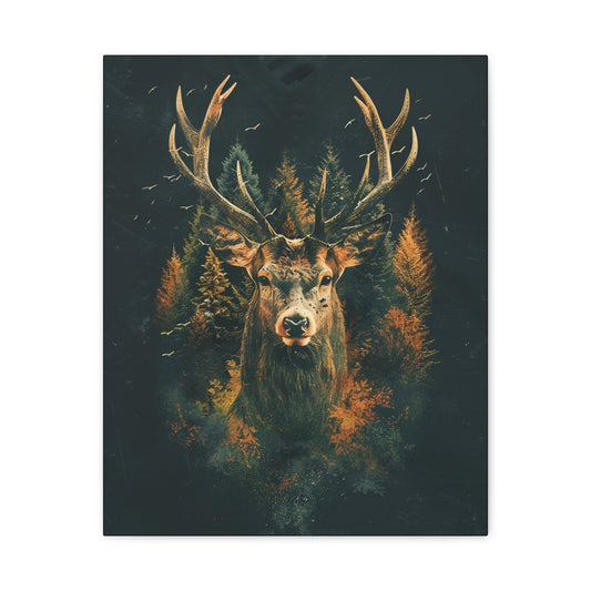 Majestic Stag Canvas Art Print, Nature Decor, Wildlife Wall Art, Rustic Home Decor, Gifts for Animal Lovers - VYBE Shop