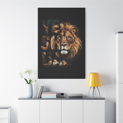 Religion- Majestic Lion Wall Art, Inspirational Home Decor, Animal Canvas Print, Gift for Nature Lovers, Motivational Artwork - VYBE Shop