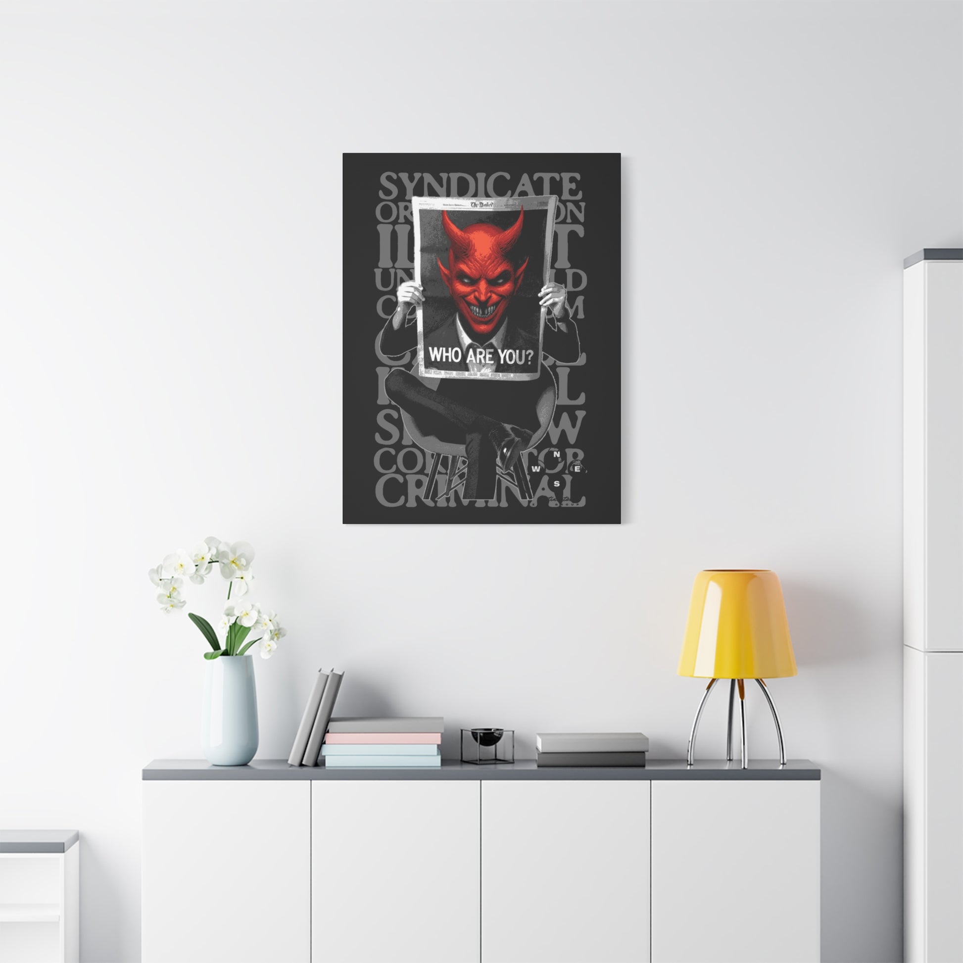 Devilish Canvas Art Print, Wall Decor, Contemporary Art, Gift for Horror Fans, Unique Home Decoration - VYBE Shop