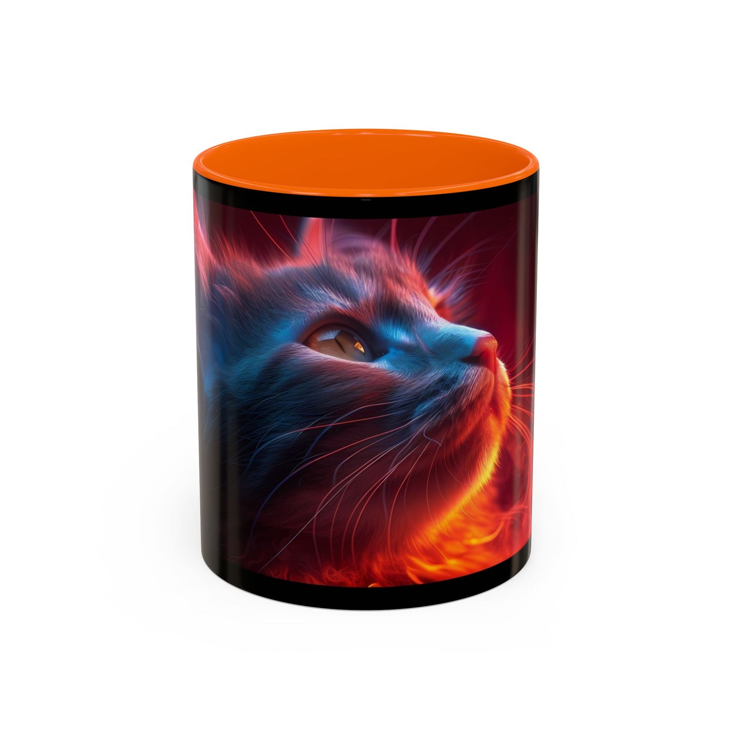 Cosmic Cat Coffee Mug - Vibrant Colorful Design, Cat Lover Gift, Unique Accented Mug, Pet Owner Gift, Cosmic Art Drinkware - VYBE