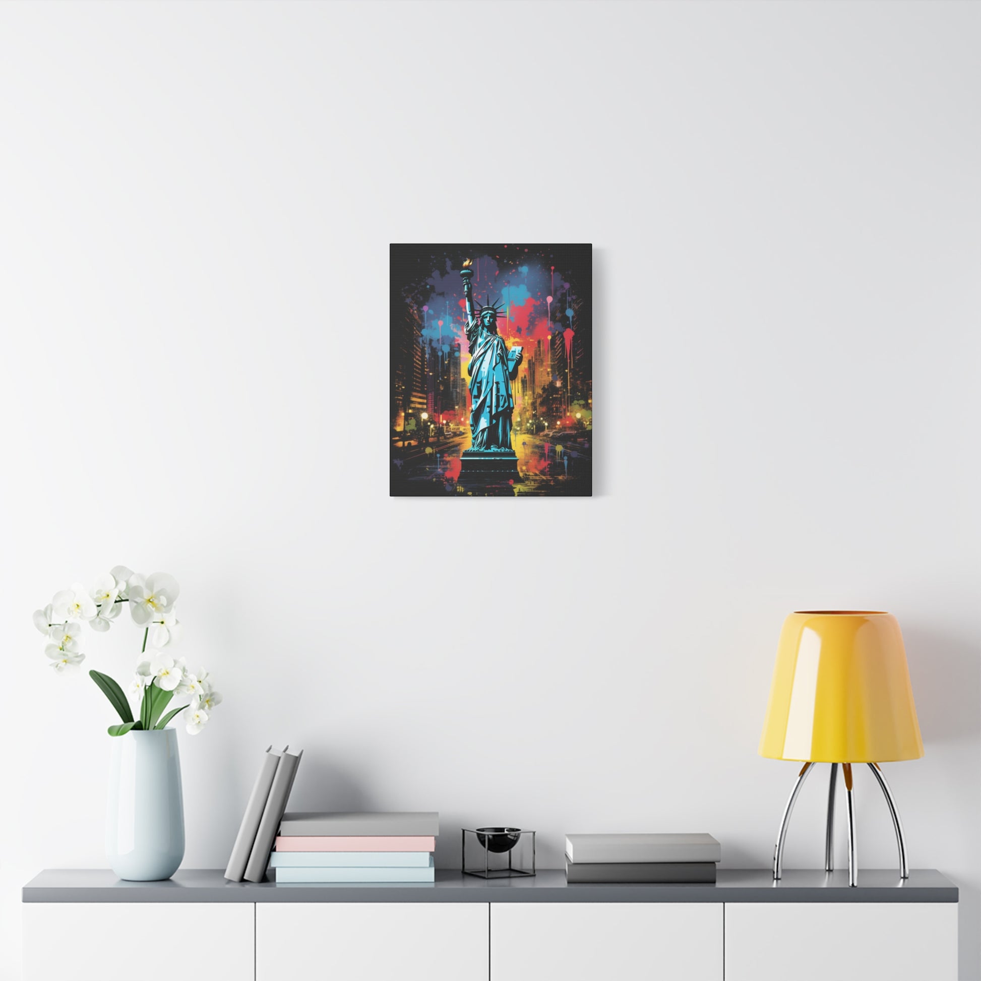 Colorful Liberty Canvas Wall Art, New York City Decor, Gift for Patriot, Home Office Wall Art, Vibrant Modern Artwork - VYBE Shop