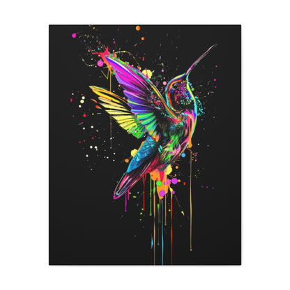 Neon Hummingbird Matte Canvas, Stretched, 1.25" - VYBE Shop