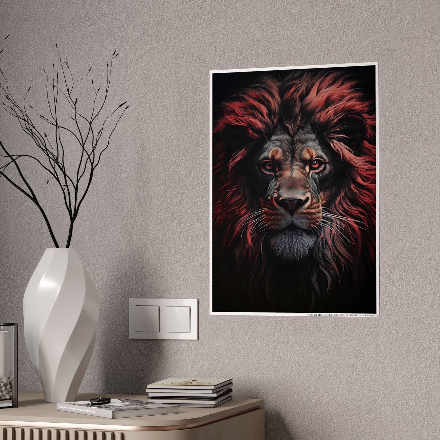 Lion Art Print Poster - Vibrant Glossy Wall Decor for Animal Lovers, Modern Home Accent, Majestic Lion Art - VYBE Shop
