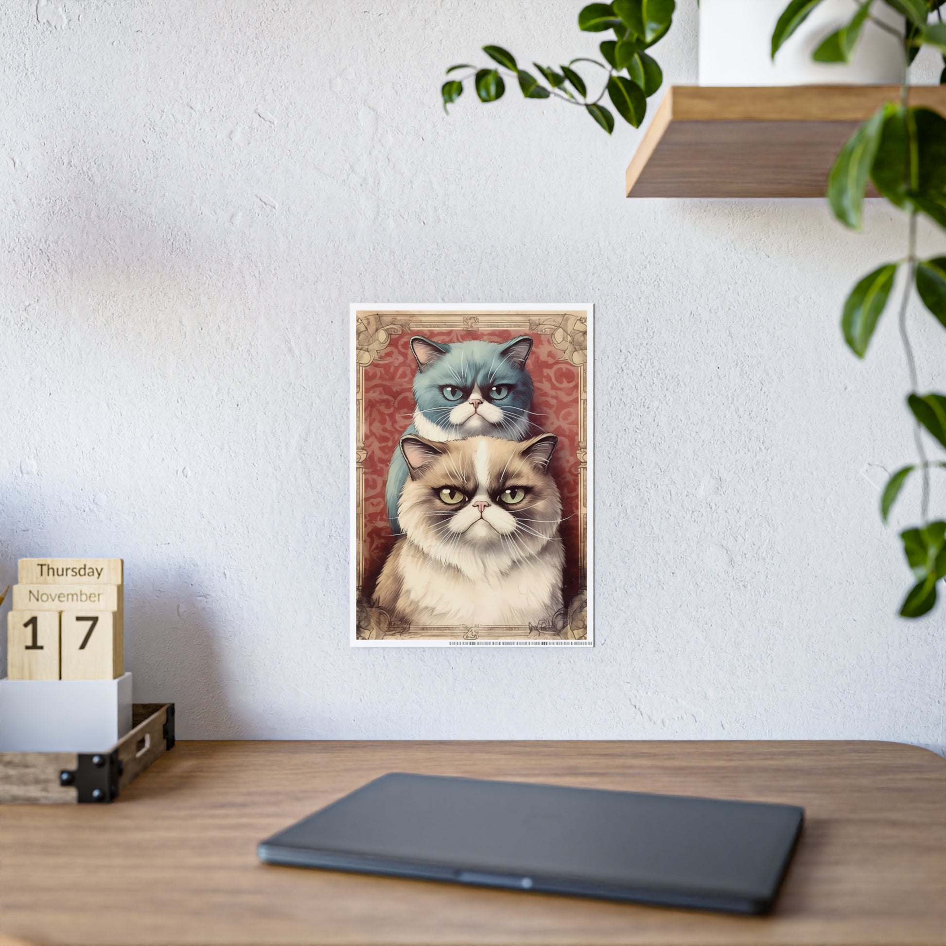 Cute Cat Art Poster, Cat Lover Gift - VYBE Shop