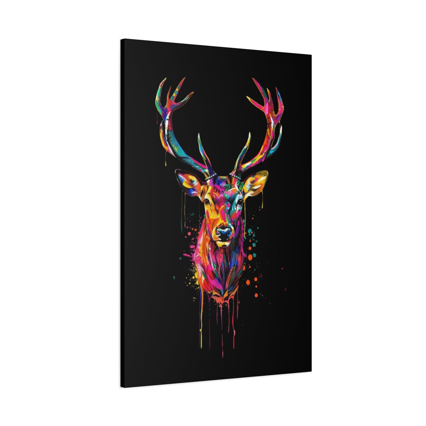 Neon Deer Design Matte Canvas Framed Print - VYBE Shop