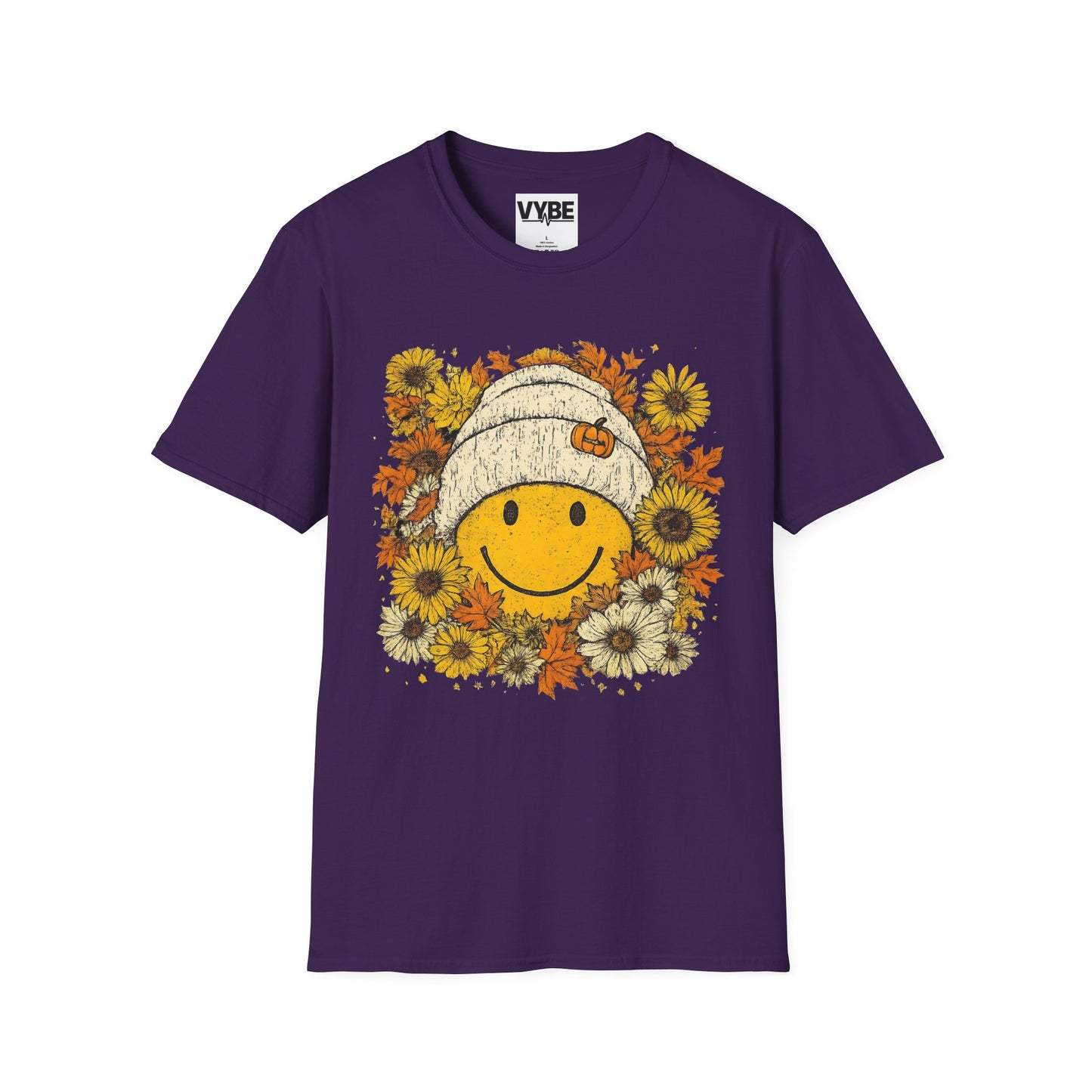 Fall- Happy Smile T-Shirt, Unisex Tee, Fall Fashion, Cute Graphic Shirt, Perfect for Autumn, Gifts for Her - VYBE Shop