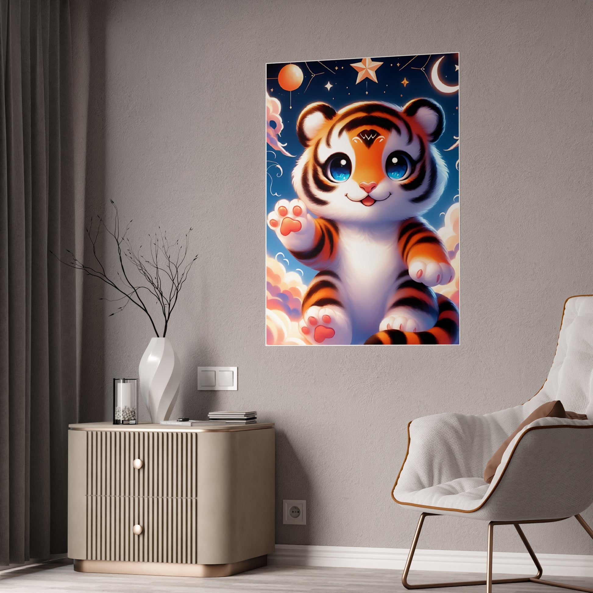Cute Tiger Poster - Colorful Wall Art for Your Home - VYBE Shop