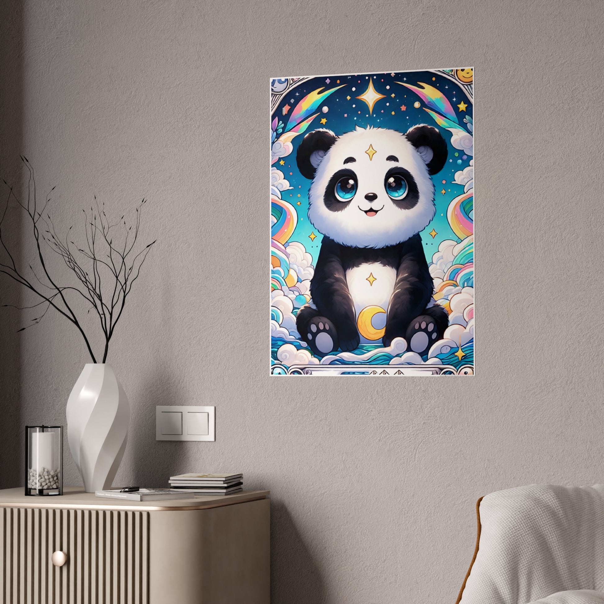 Cute Panda Wall Art - Kawaii Gloss Poster for Adorable Home Decor - VYBE Shop