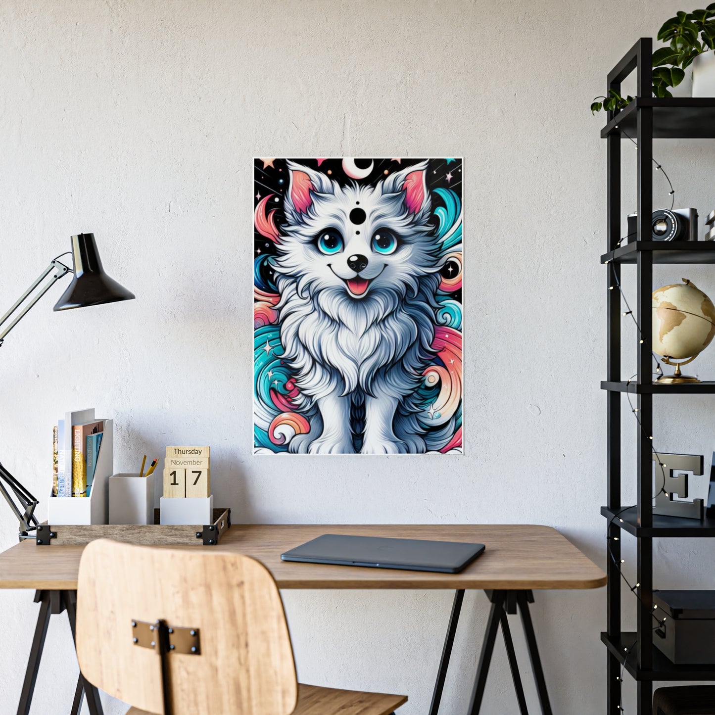 Glossy Cute Dog Art Poster - Adorable Dog Illustration for Pet Lovers - VYBE Shop