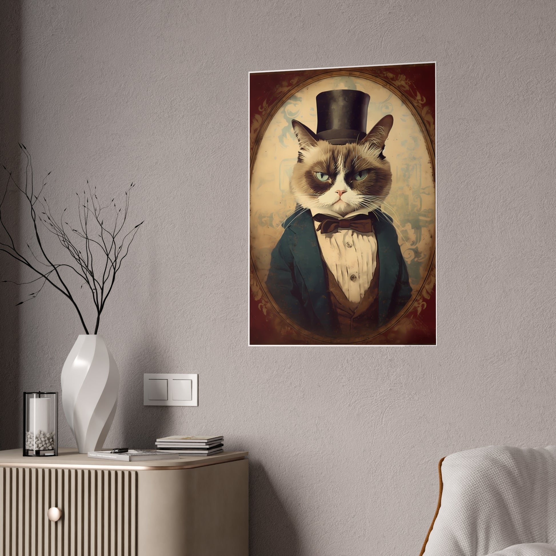 Elegant Cat Posters - Chic Cat Portrait Gloss Prints - VYBE Shop