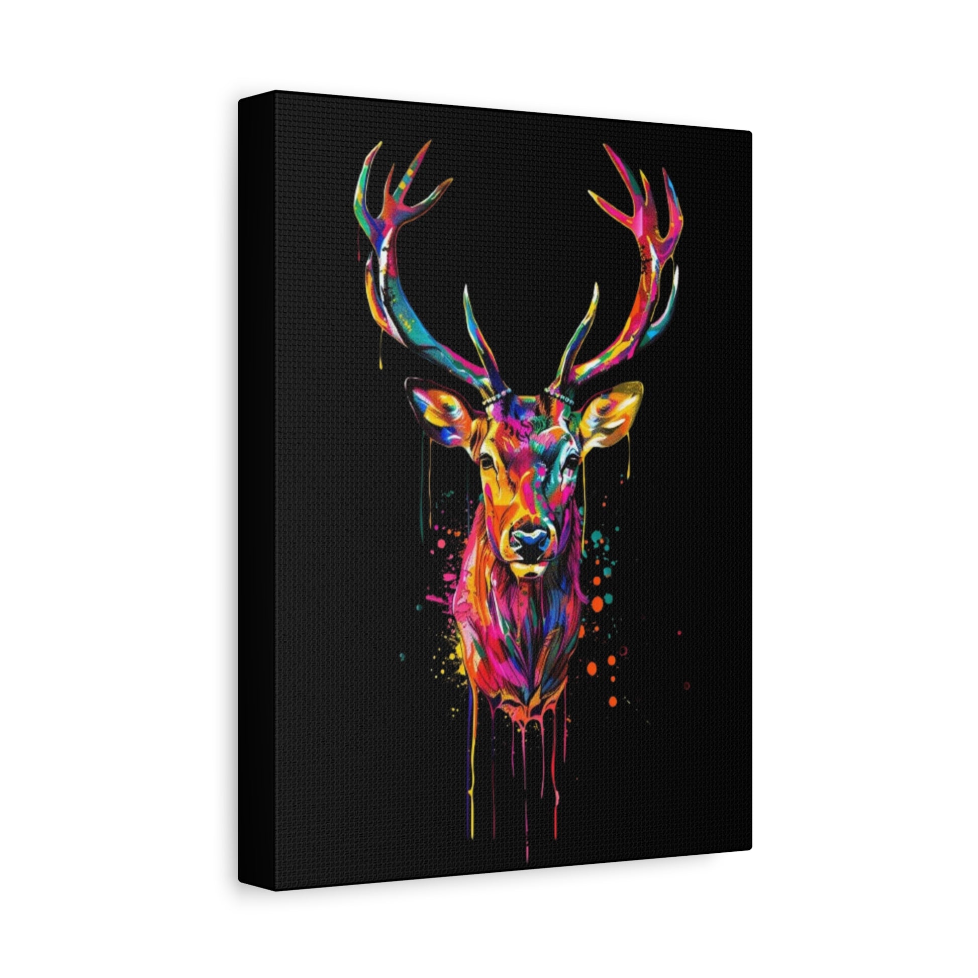 Neon Deer Design Matte Canvas Framed Print - VYBE Shop