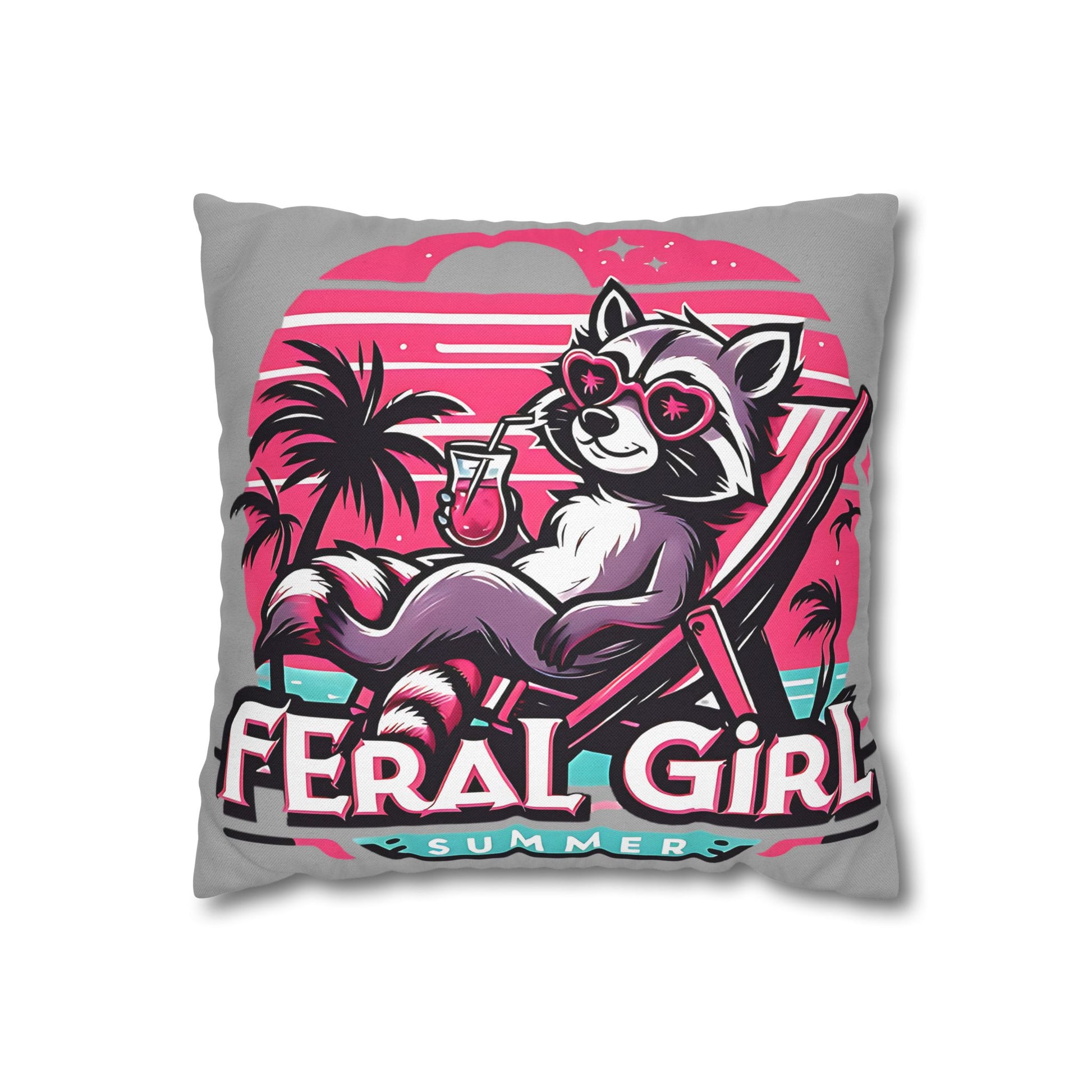 Feral Girl Summer Pillowcase - Tropical Beach Decor for Home Accent and Gifts - VYBE Shop