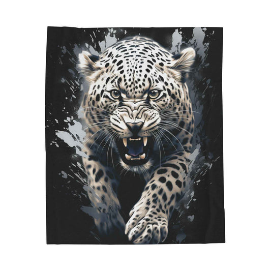 Fierce Leopard Plush Blanket