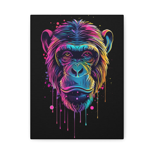 Colorful Monkey Canvas Art, Wall Decor, Animal Lover Gift, Gamer Room Design, Colorful Home Decoration - VYBE Shop