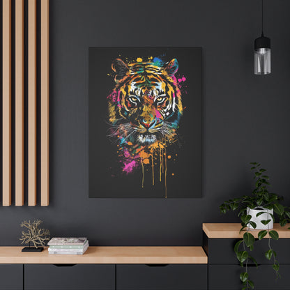 Neon Tiger Canvas Art, Colorful Wall Décor, Modern Home Decor, Wildlife Art, Gift for Animal Lovers - VYBE Shop