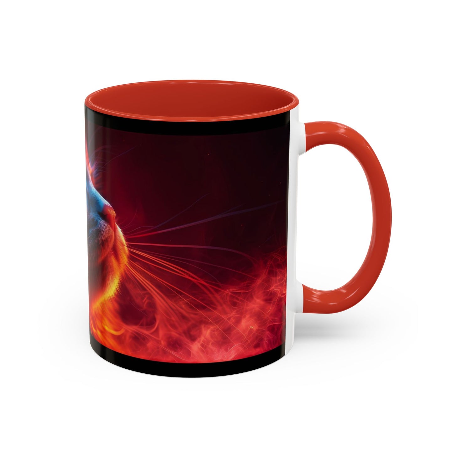 Cosmic Cat Coffee Mug - Vibrant Colorful Design, Cat Lover Gift, Unique Accented Mug, Pet Owner Gift, Cosmic Art Drinkware - VYBE