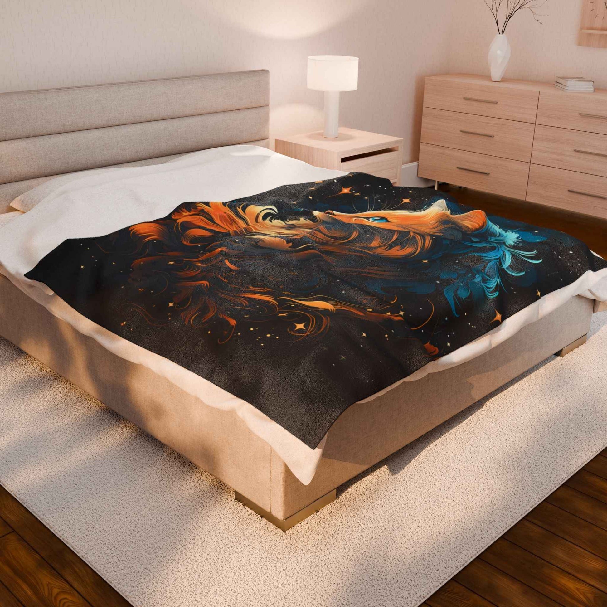 Cosmic Cat Plush Blanket