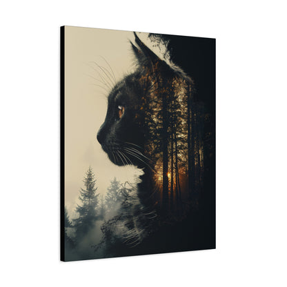 Enchanting Cat Forest Canvas Art Print, Matte Wall Decor for Cat Lovers, Perfect Gift for Home or Office, Pet Lover Decoration, [...] - VYBE Shop