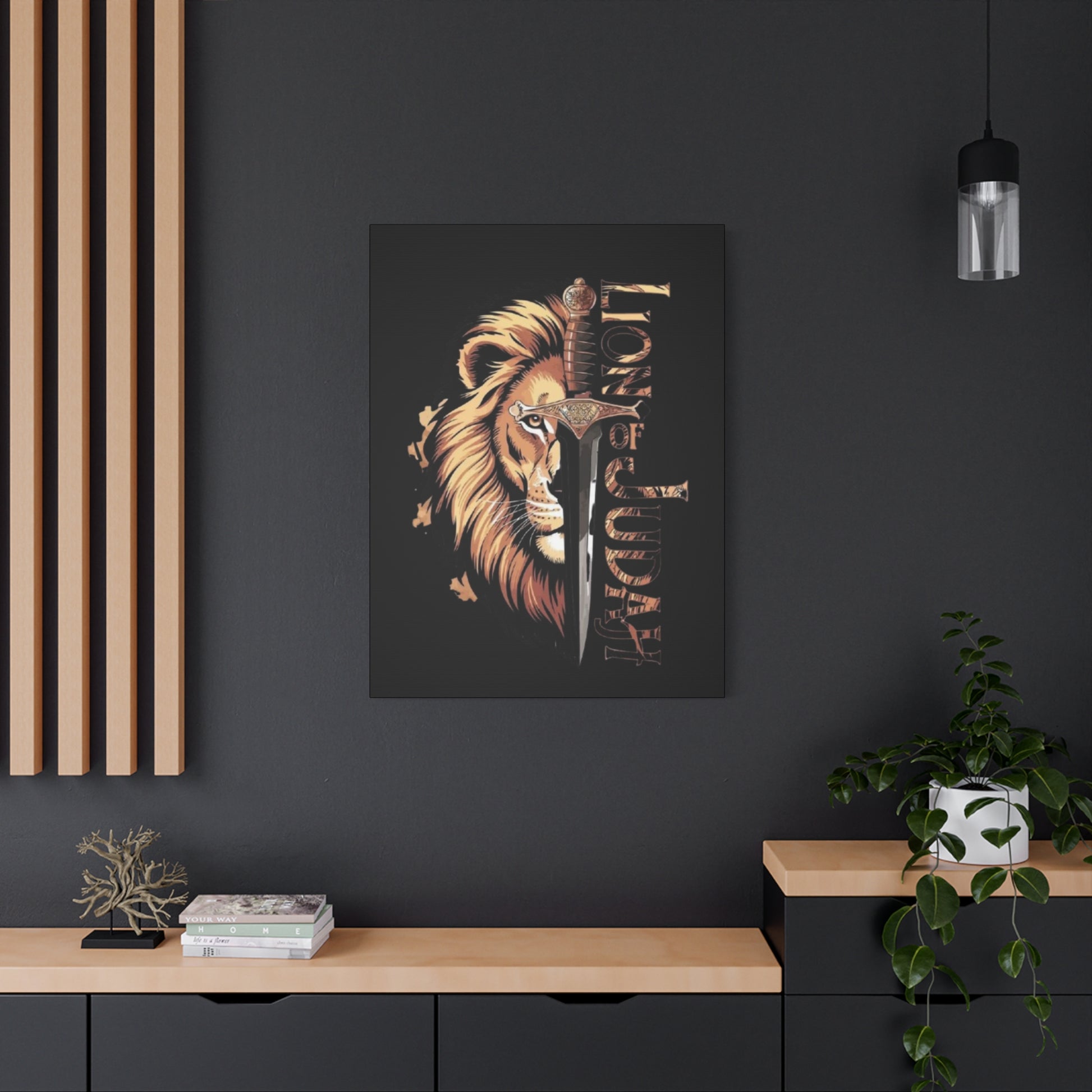 Reigion- Lion of Judah Canvas Art, Bold Wall Decor for Faith and Inspiration, Religious Home Decor, Lion Artwork, Spiritual Wall Art - VYBE Shop