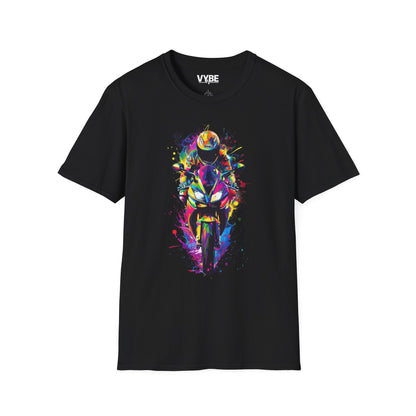 Vibrant Motorcycle Art Shirt - Unique Motorcycle Graphic Tee