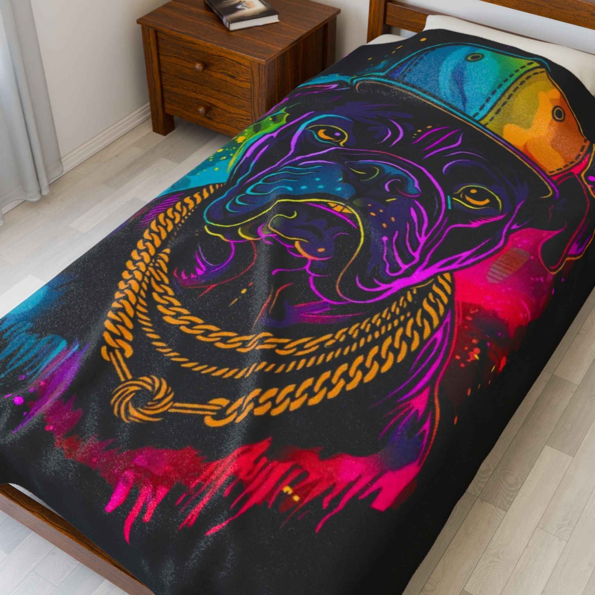 Vibrant Dog Plush Blanket for Pet Lovers