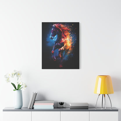 Vibrant Horse Art Canvas Print, Colorful Horse Wall Decor, Equine Artwork for Horse Lovers, Unique Gift for Animal Enthusiasts, Home Decor - VYBE Shop