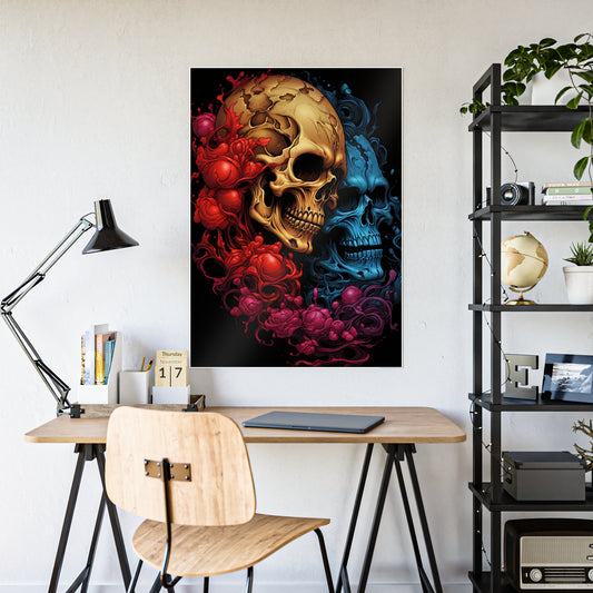 Skull Art Poster for Edgy Wall Decor - Gothic Home Design with Dark Aesthetic - VYBE Shop
