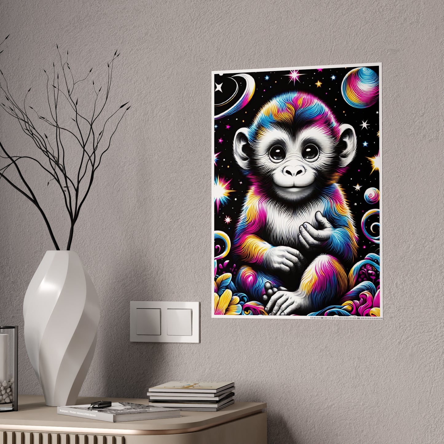 Vibrant Monkey Art Poster, Colorful Wall Decor - VYBE Shop