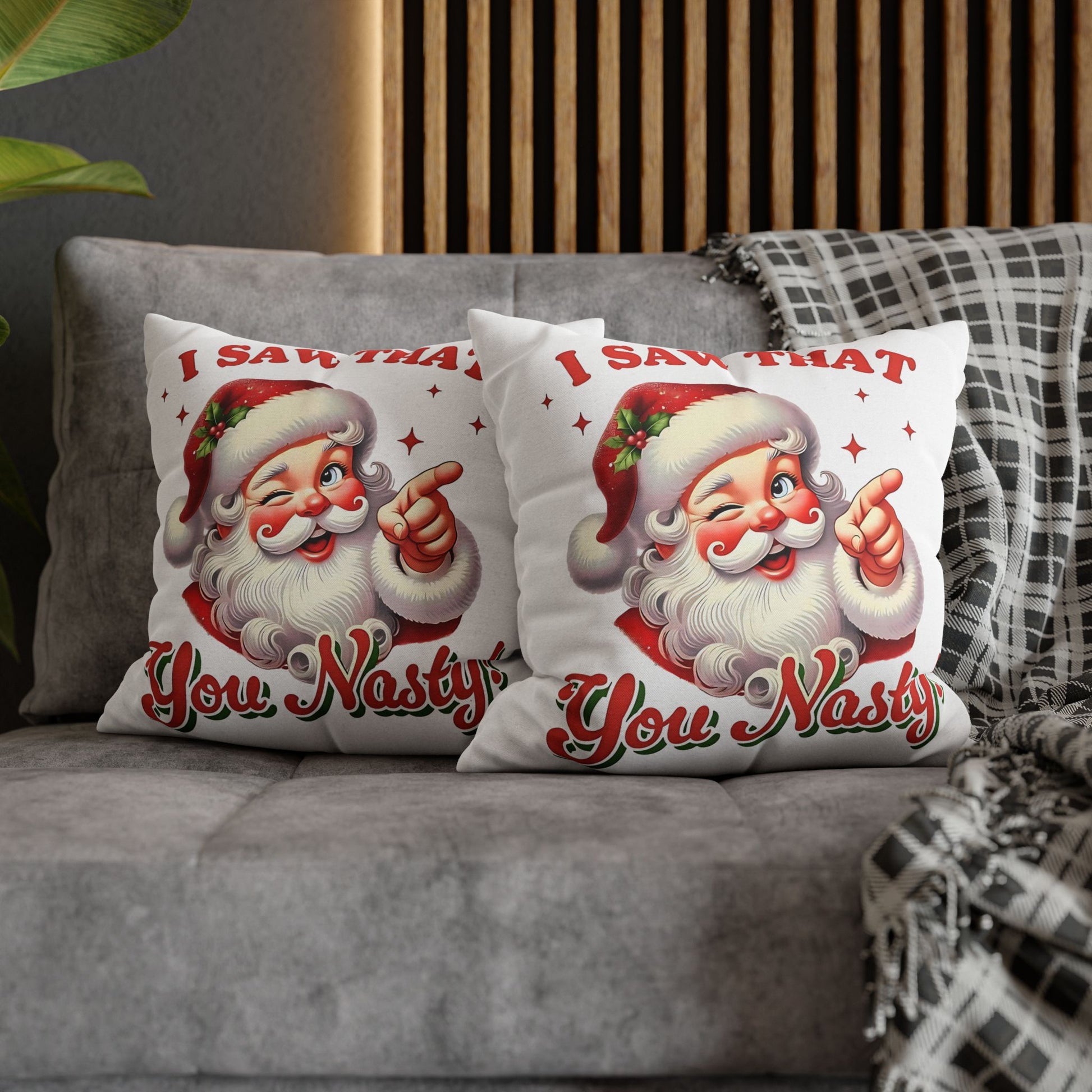 Santa's Naughty List Pillowcase - Funny Holiday Decor and Christmas Gift for Couch Decor - VYBE Shop