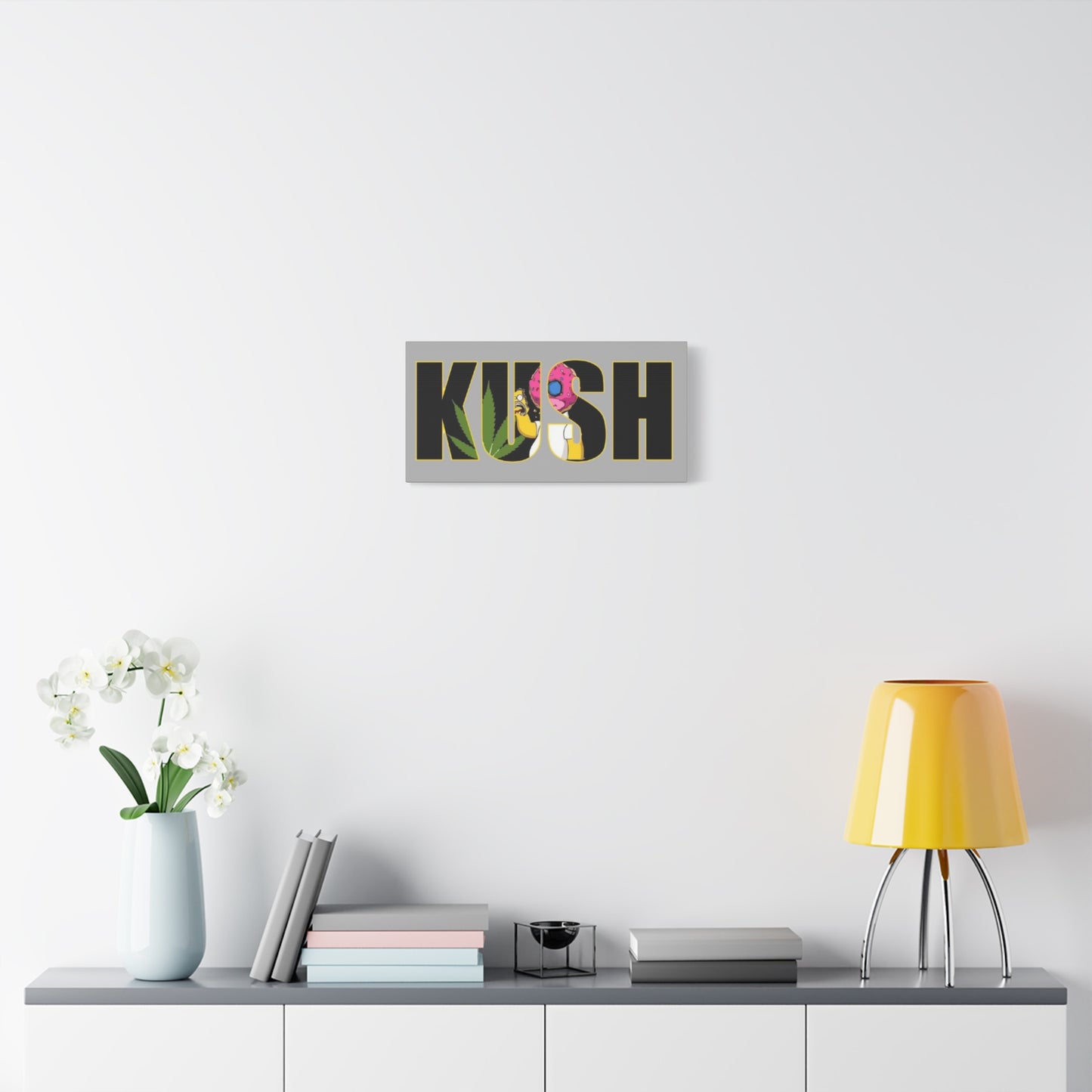 Colorful Cannabis KUSH Wall Art, Stretched Canvas Print, Unique Home Decor, Gift for Smokers, KUSH Design - VYBE Shop