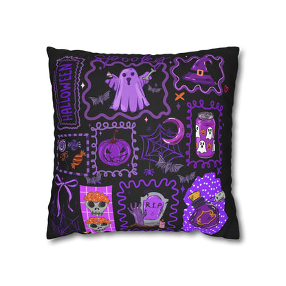 Halloween Pillowcase - Spooky Home Decor Cushion Cover with Ghost and Pumpkin Design - VYBE Shop