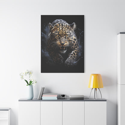Fierce Leopard Canvas Art, Animal Print Wall Decor, Living Room Artwork, Nature Lover Gift, Wildlife Home Decor, Unique Gift Idea - VYBE Shop