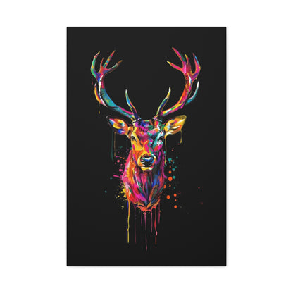 Neon Deer Design Matte Canvas Framed Print - VYBE Shop