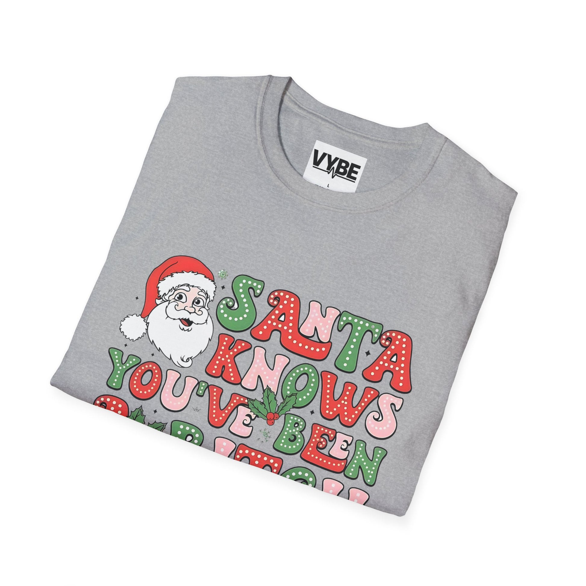 Christmas T-Shirt, Santa Funny Quote Tee, Holiday Vulgar Humor Shirt, Unisex Gift for Her, Gift for Him - VYBE Shop